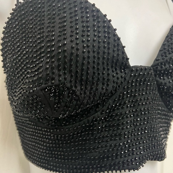 Julia By Love J Black Rhinestone Cropped Cami - Picture 11 of 11